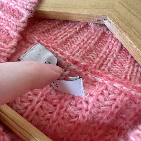 Greylin Womens Ruth Ruffle Shoulder Chunky Knit Sweater‎ in Pink Sz S | Feminine - Picture 11 of 15